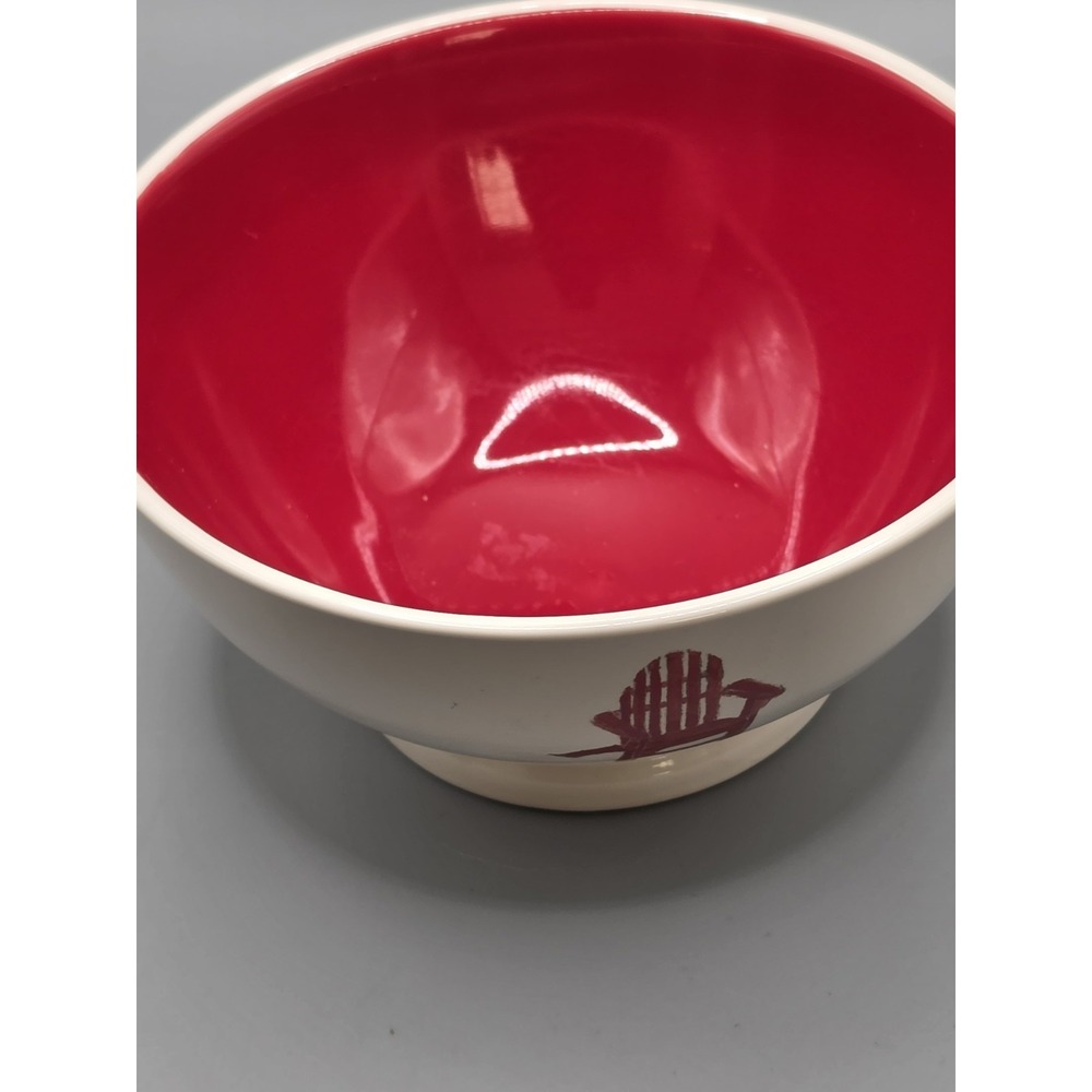 Rae Dunn RELAX Bowl Red Adirondack Chair Red Interior Artisan Magenta - Picture 3 of 5